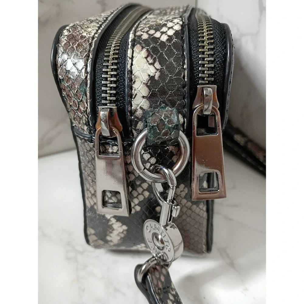 VINCE CAMUTO Black &‎ Snakeskin Leather Crossbody Bag - NWOT